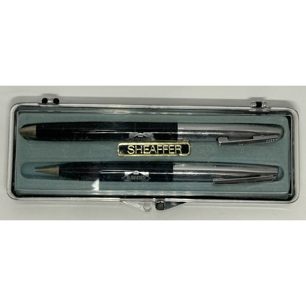 Sheaffer Blaw Knox Pen And Mechanical Pencil Set ‎ Black And Silver Tone 80s VTG